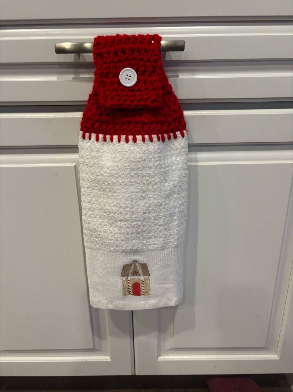 Crochet Top Kitchen Towel-Gingerbread House